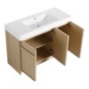 Modern Freestanding Bathroom Vanity With White Resin Sink & Soft Close Cabinet Doors - Oak - Image 13