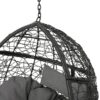 Kylie - Boho Style Hanging Basket Chair Rattan With Water Resistant Cushions - Gray - Image 7