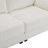 Free Combination Modular Convertible Sectional Sofa Bed Set, 4 Seat Upholstered Sleeper Corner Couch, Deep Seat Loveseat With Ottoman - White - Image 9