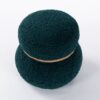 Snowman Stool With Lamb Wool Cushion And Solid Wood Frame - Dark Green - Image 10