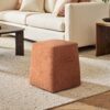 Oliver - Tapered Square Upholstered Ottoman - Spice Orange Fleeced - Image 14
