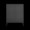 Kitchen Buffet Server Table Accent Sideboard Cupboard Server Buffet Console Table With Doors Cabinet - Black - Image 22