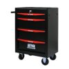 Rolling Metal Tool Chest With 4 Drawers, 20" Steel Storage Cabinet With Ball Bearing Slides - Black / Red - Image 10