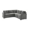 Upholstered L Shaped Sectional Sofa Bed With Sleeper And Storage Chenille - Gray - Image 7