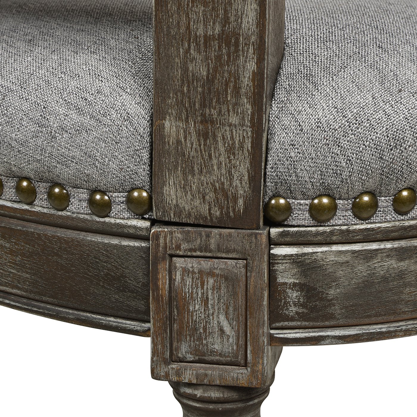 Triomphe - Rattan Wicker High Back Armless Counter Bar Stool - Heathered Gray - Image 3