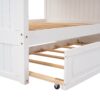 Full Over Full Bunk Bed With Twin Size Trundle, Guardrails - White - Image 10