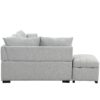 L-Shaped Sectional Pull Out Sofa Bed Sleeper Sofa With Two USB Ports, Two Power Sockets And A Movable Storage Ottoman - Gray - Image 22