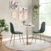 Pebble - Contemporary / Glam Adjustable Dining Or Bar Table - Gold / White - Image 4