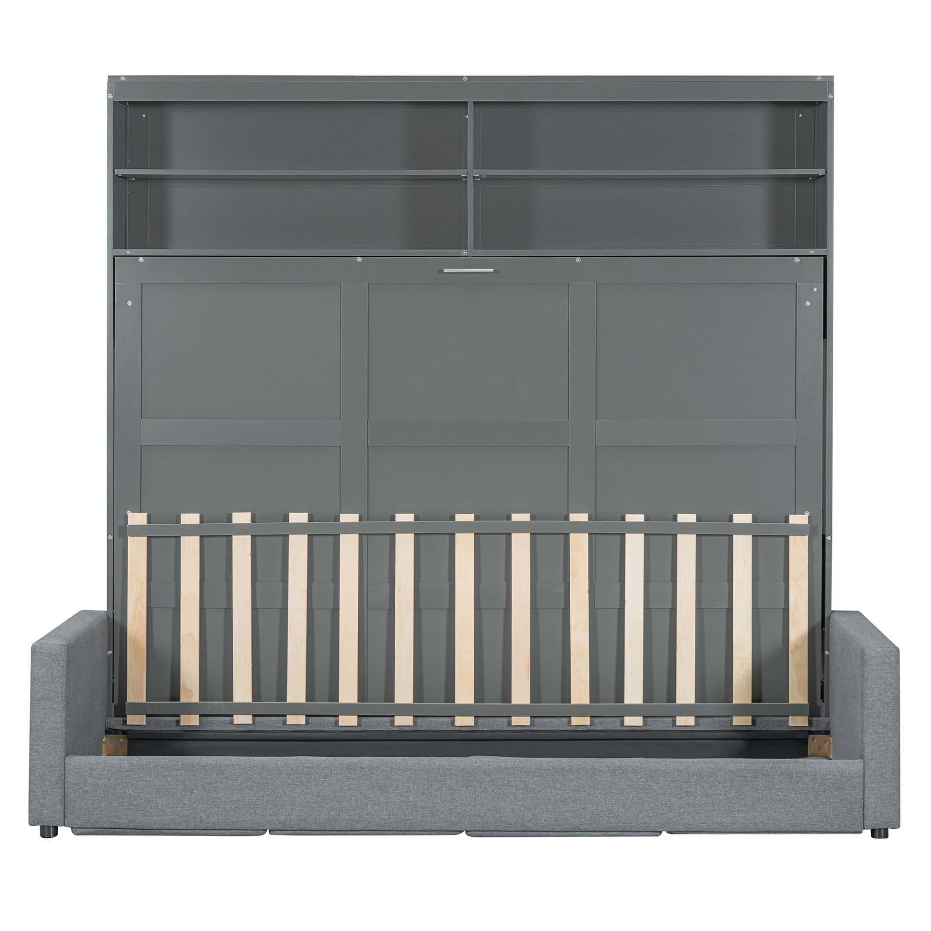 Queen Size Murphy Wall Bed With Sofa - Gray - Image 10