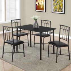 Dining Table Set, 5 Pieces Set, Small, Rectangular, Contemporary & Modern - Black
