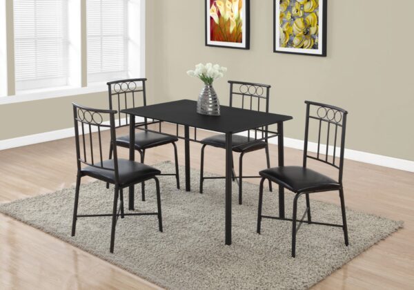 Dining Table Set, 5 Pieces Set, Small, Rectangular, Contemporary & Modern - Black