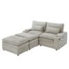 Loveseat Sofa Sectional Convertible With Storage And USB Ports - Gray - Image 10
