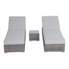 3 Piece Chaise Lounge Set With Adjustable Reclining - Gray Mix - Image 4