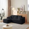 Modular Cloud Sectional Couch With L Shape Chaise, Deep Seat - Black - Image 15