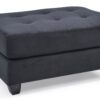 Sleek Contemporary Upholstered Ottoman - Black - Image 8