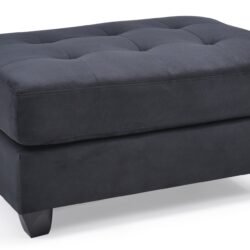 Sleek Contemporary Upholstered Ottoman - Black