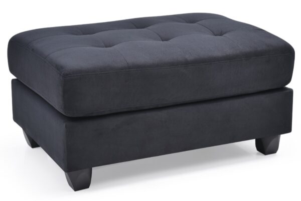 Sleek Contemporary Upholstered Ottoman - Black