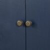Refined Industrial 4 Door Credenza With Wooden Arc Legs & Bronze Clasps, Advanced Storage Design - Navy Blue - Image 11