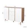 Sideboard Buffet Cabinet With 3 Drawers & 2 Doors, Buffet Cabinet With Adjustable Shelves For For Living Room Dining Room Hallway, Kitchen - White - Image 6