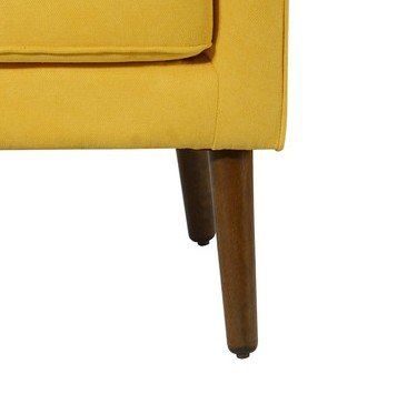 Ryder - Mid Century Modern Woven Fabric Tufted Armchair - Yellow - Image 5