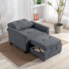 Hannah - Woven Convertible Armchair - Dark Gray - Image 9