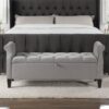 Jacqueline - Tufted Roll Arm Storage Bench - Opal Gray - Image 13