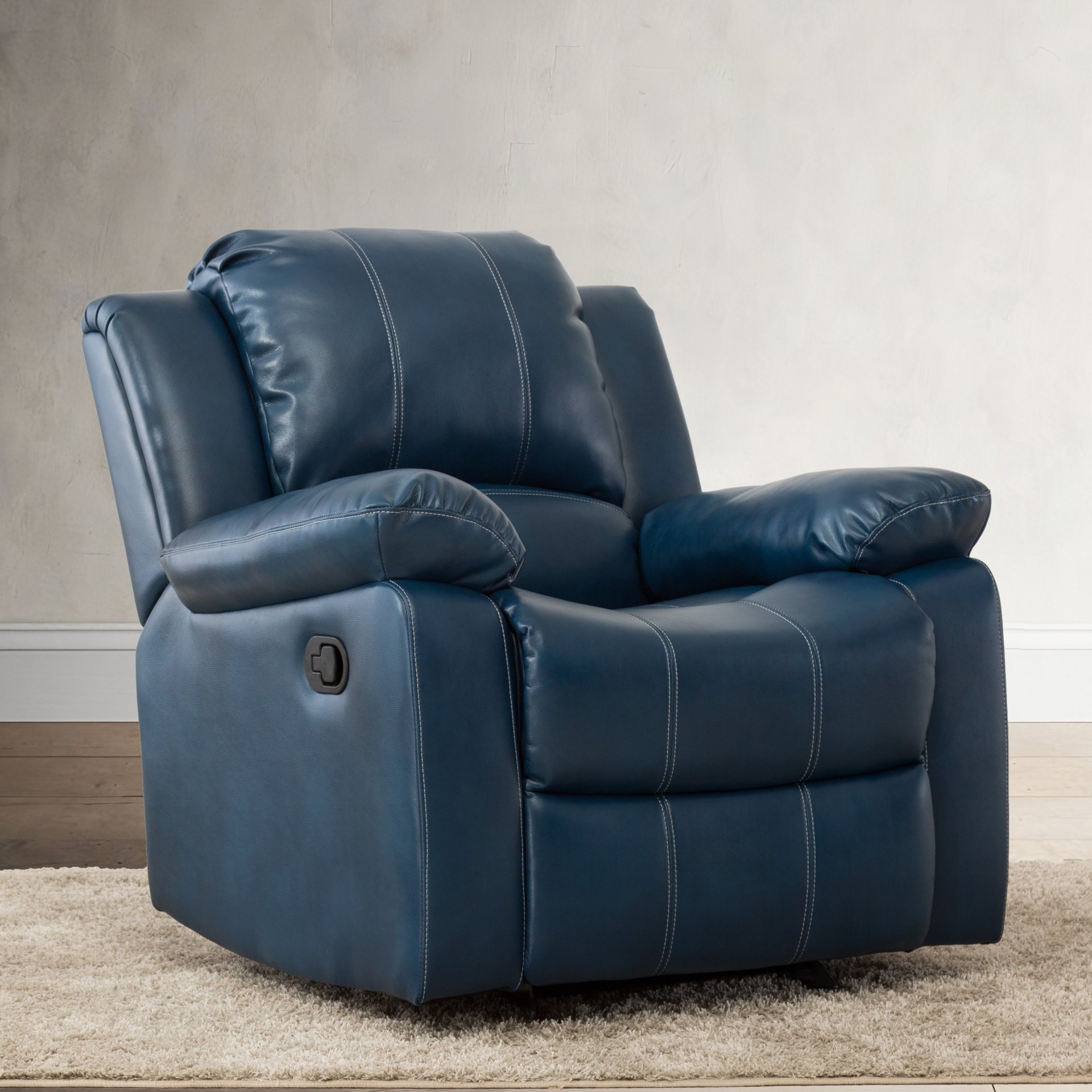 Charlotte - Gel Recliner With Gliding And Reclining Functionality - Navy Blue - Image 2