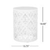 Outdoor Metal End Table, Large - White - Image 3