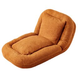 Modern Folding Sofa Chair With 5 Adjustable Positions For Gaming, Meditation, And Relaxation - Brown