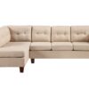 Dalia - Linen Modern Sectional Sofa With Left Facing Chaise - Khaki - Image 2