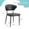 Minimalist Ergonomic Dining Chair With Curved Backrest In, (Set of 4) - Black - Image 3