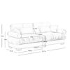 Modern Velvet 2 Seater Sofa With Bolstered Armrests And Pillows Large Size - Gray - Image 3