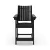 Modern Counter Chair Sleek HDPE Poly Lumber For Dining, Patio, And Garden Comfort - Black - Image 2