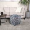 Anita - Square Pouf Ottoman And Floor Cushion - Blue - Image 2