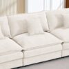 Contemporary Modular Sectional Sofa L Shaped Couch Set With Movable Ottoman Chenille - Beige - Image 10