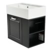 Modern Wall Mounted Bathroom Vanity With Sink, Soft Close Drawer, Adjustable Shelf, Toilet Paper Holder - Black - Image 15