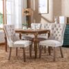 Nikki - Modern, High-End Tufted Solid Wood Contemporary Velvet Upholstered Dining Chair With Wood Legs Nailhead Trim (Set of 2) - Beige - Image 12