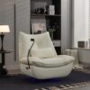 270 Swivel Glider Recliner Chair, Power Recliner Rocking Chair, USB Port Charge For Nursery Chair With Atmosphere Lamp For Living Room Bedroom Apartment - White - Image 12