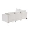 Modern Sectional Sofa With Vertical Stripes, 2 Pillows, 5 Seat Couch With Convertible Ottoman, Various Combinations, L-Shape Indoor Furniture - White - Image 7
