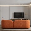 Donna - Japandi Style Boucle Sofa - Brown / Burnt Orange / Orange - Image 5