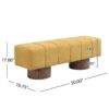 Upholstered Entryway Bench Ottoman - Yellow - Image 3
