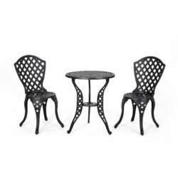 Bono Metal Bistro Set - Black