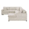 Oversized Sectional Sofa U Shaped Sofa With Chaise Lounge And 3 Soft Throw Pillows - Light Gray - Image 9
