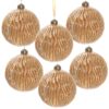 Christmas Ball Ornaments, Glass Decorative Hanging Ball Christmas Tree Ornaments For Holiday Party Decorations (Set of 6) - Gold - Image 2