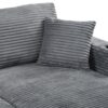 Oversized Loveseat Chaise Lounge Sectional Sofa Bed Corduroy Sleeper Sofa With 2 USB Ports, 2 Cup Holders And 2 Throw Pillows For Living Room And Bedroom - Dark Gray - Image 19