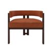 Modern Accent Chair Teddy Upholstered Armchair Open Back 3 Legs Barrel Dining Chair - Orange - Image 11