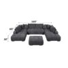 Chosen - Sectional Sofa With Toss Pillows With 2 Chaises With Ottoman - Gray - Image 2