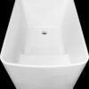 49'' Acrylic Freestanding Soaking Bathtub, Square-Shape Japanese Soaking Hot Tub, Sit-In Design With Chrome Overflow And Drain For Express Delivery 23Amazing-49 (W1920P179228) - Glossy White - Image 14