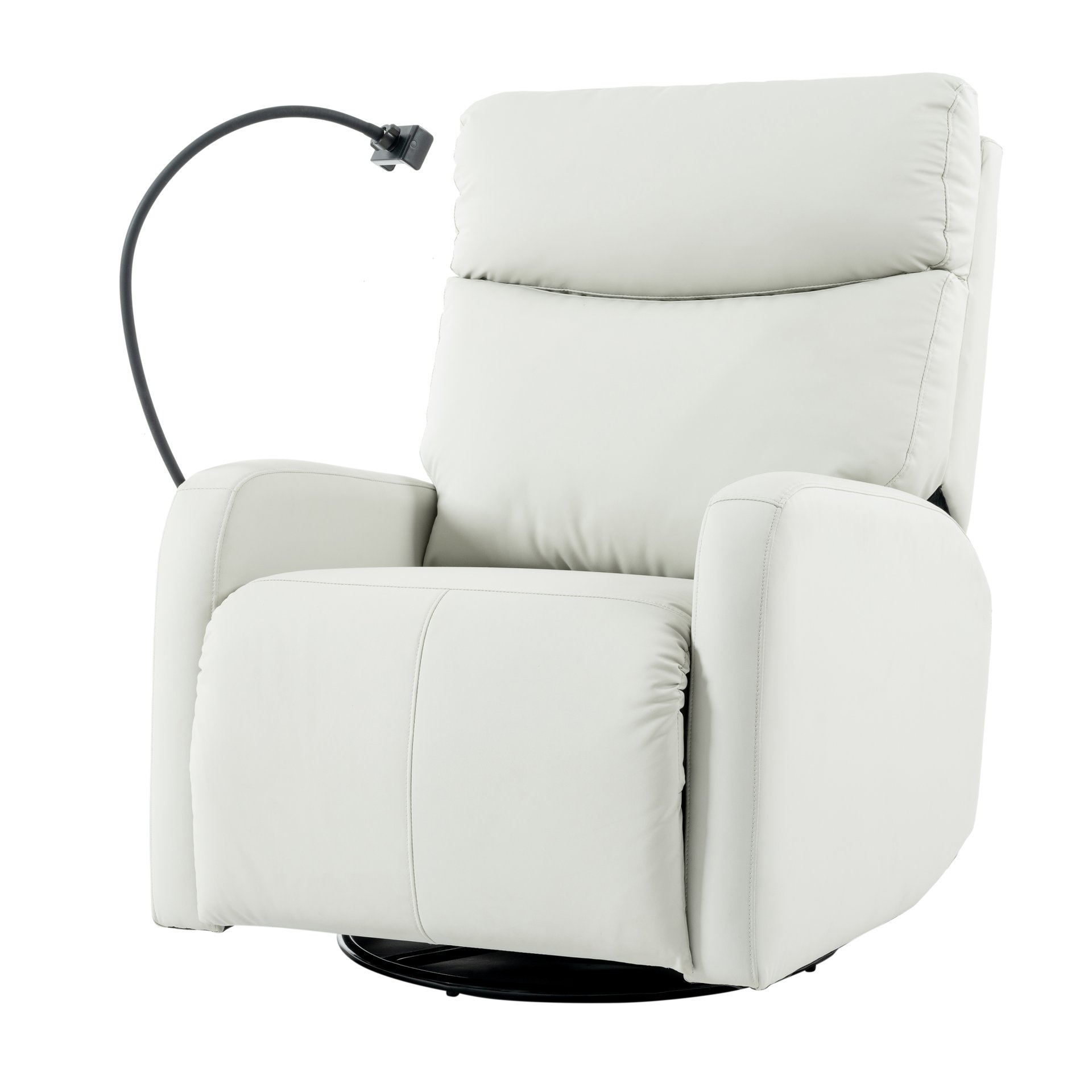 31.5" 270 Power Swivel Rocker Recliner Chair, Electric Glider Reclining Sofa With USB Ports, Power Swivel Glider, Rocking Chair Nursery Recliners For Living Room Bedroom - Light Gray - Image 17