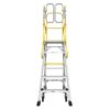 Heavy Duty Aluminum Rolling Platform Ladder With 5 Steps, 375Lbs Capacity - Silver - Image 4
